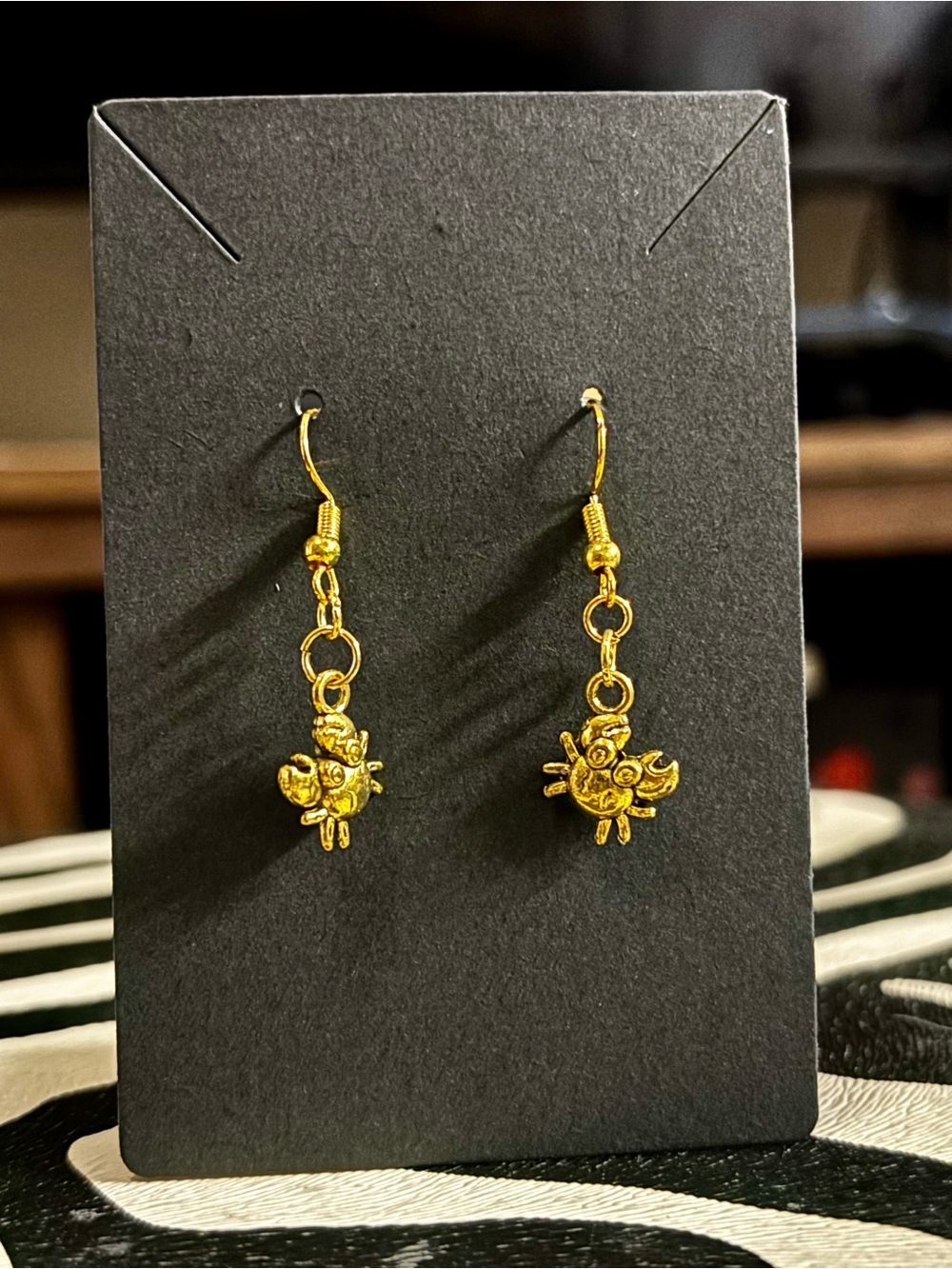 Dainty Gold Crab Drop Earrings - Women’s